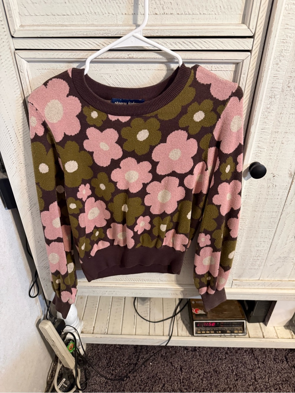 Princess Highway Pink & Olive Floral Crewneck Sweater
